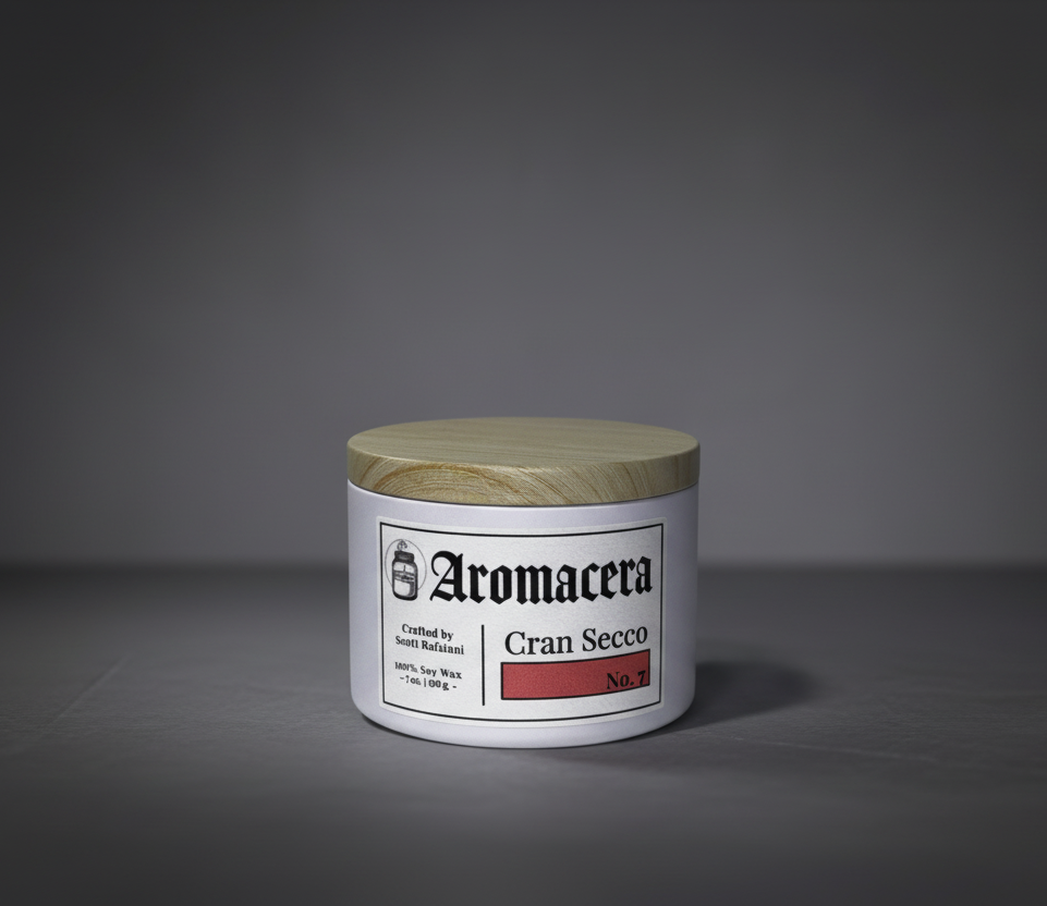 7 oz. Soy Wax Artisanal Candle - "Cran Secco"