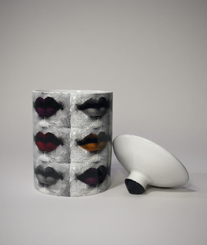 12.5 oz. Soy Wax Ceramic Candle Jar - “Colorful Lips’’