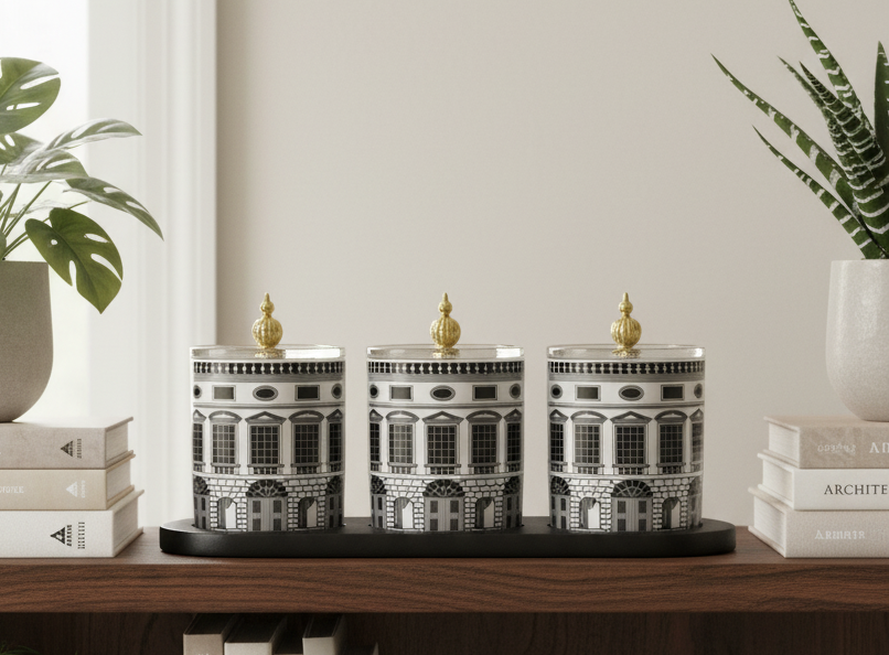 10 oz. Soy Wax Ceramic Candle Jars with Plastic Lids (Set of 3)