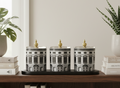 10 oz. Soy Wax Ceramic Candle Jars with Plastic Lids (Set of 3)