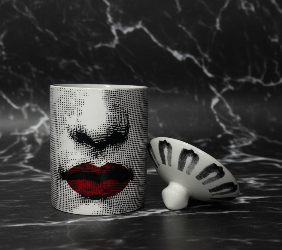 12.5 oz. Soy Wax Ceramic Candle Jar - “Red Lip”